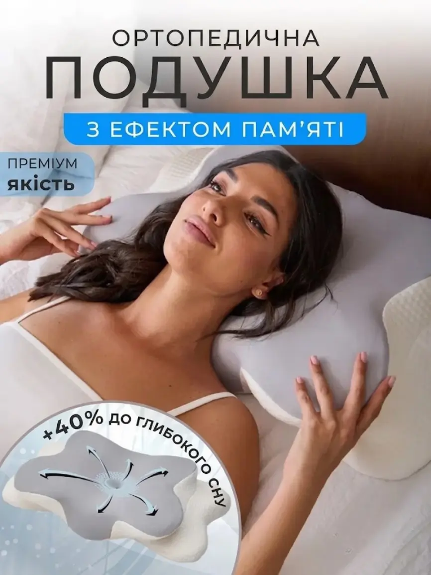 Ортопедична подушка для сну з ефектом пам’яті